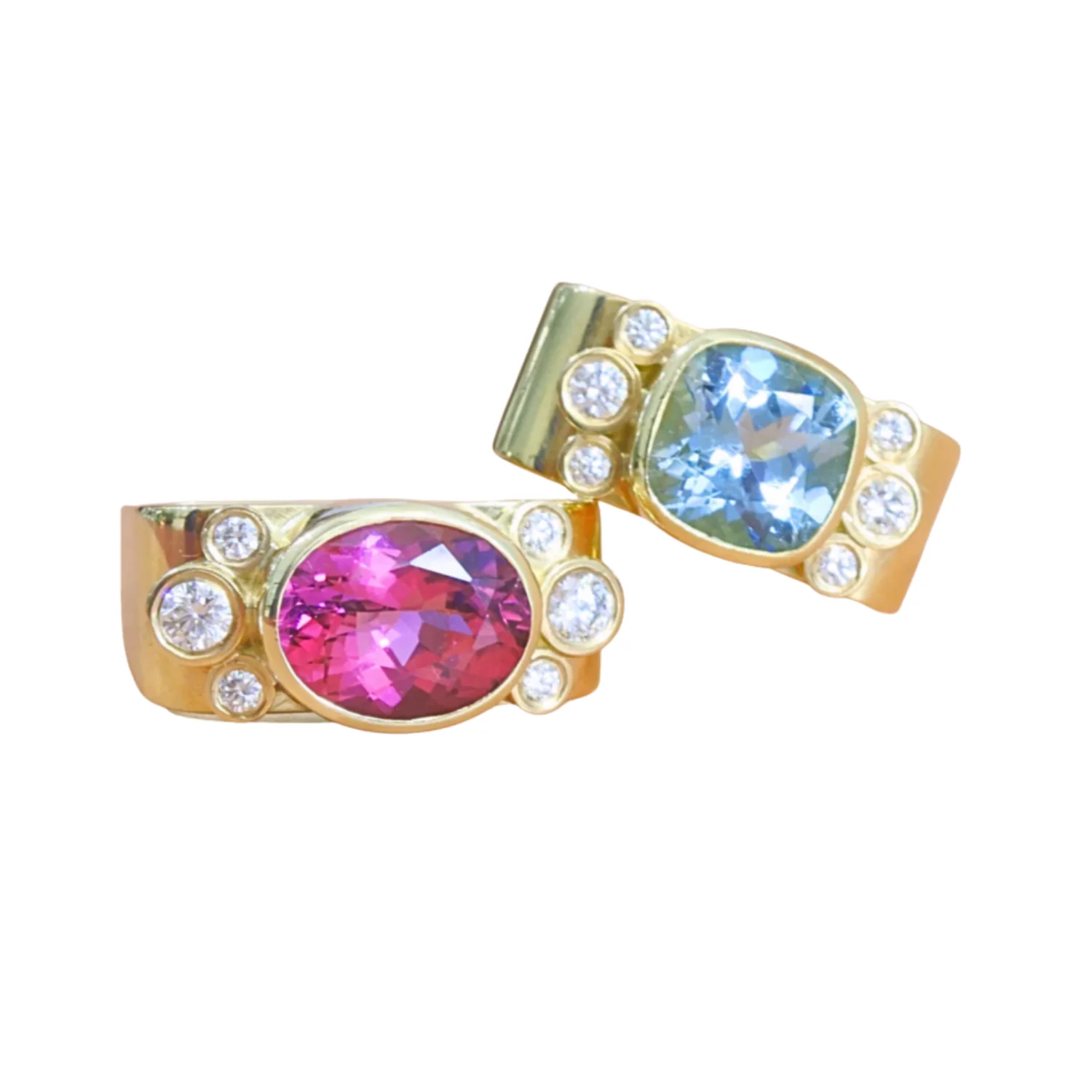 Aquamarine and Diamonds Square Ring - Image 3