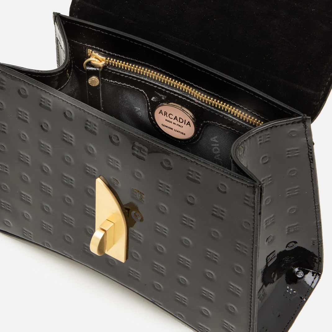 Arco Small Satchel - Black Logo Patent - Image 3