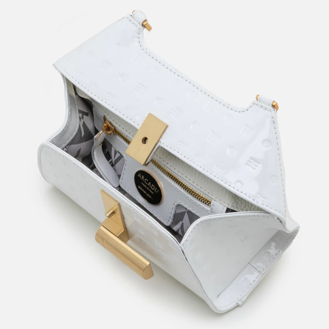 Emma Small Crossbody - White Logo Patent - Image 3