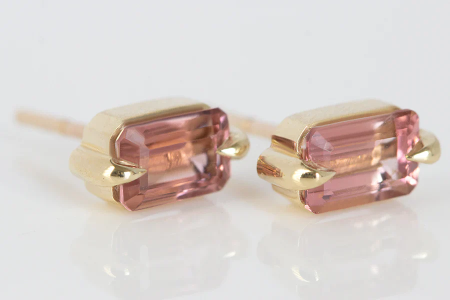 Pink Tourmaline Studs - Image 3