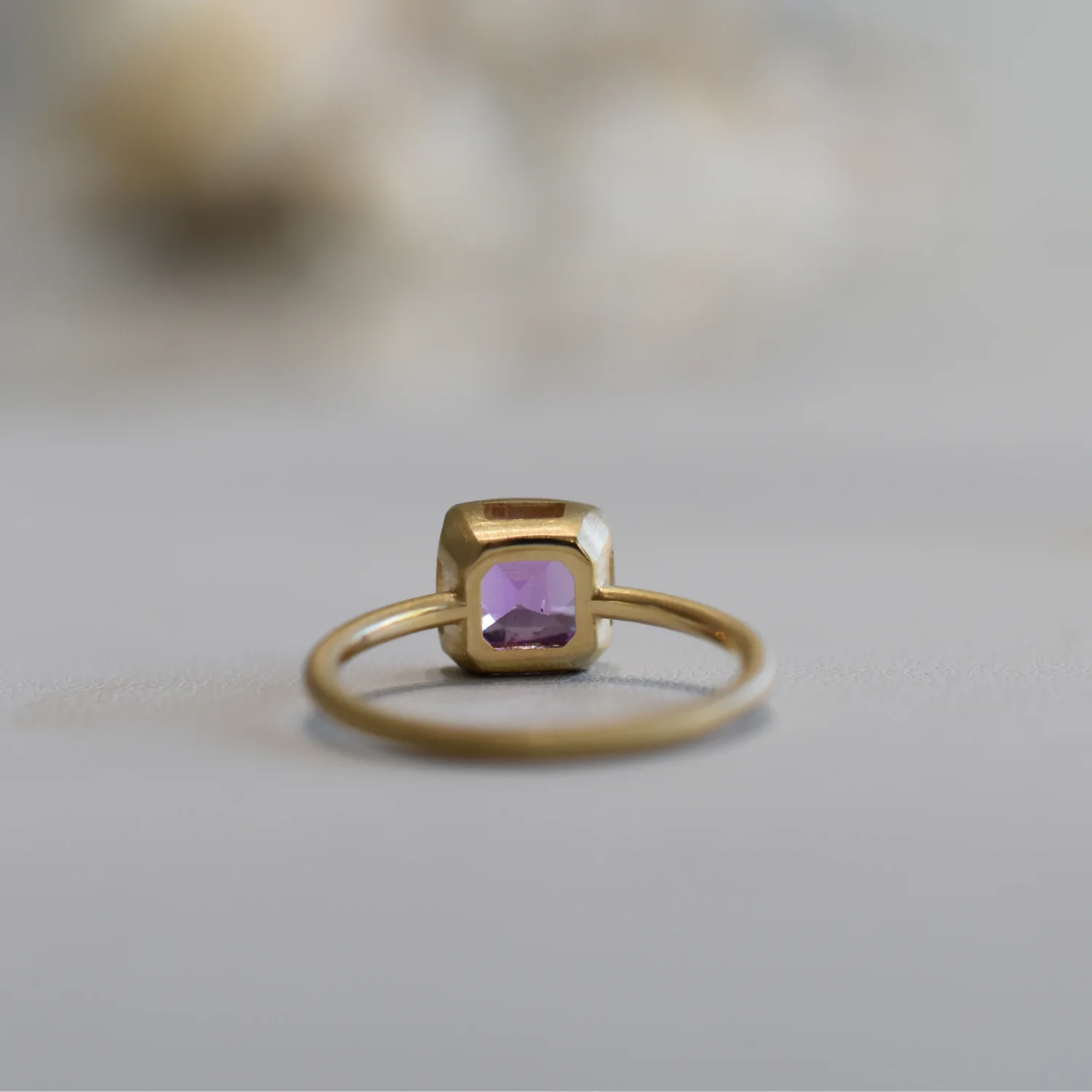Simple Bezel Ring - Pink Sapphire - Image 4