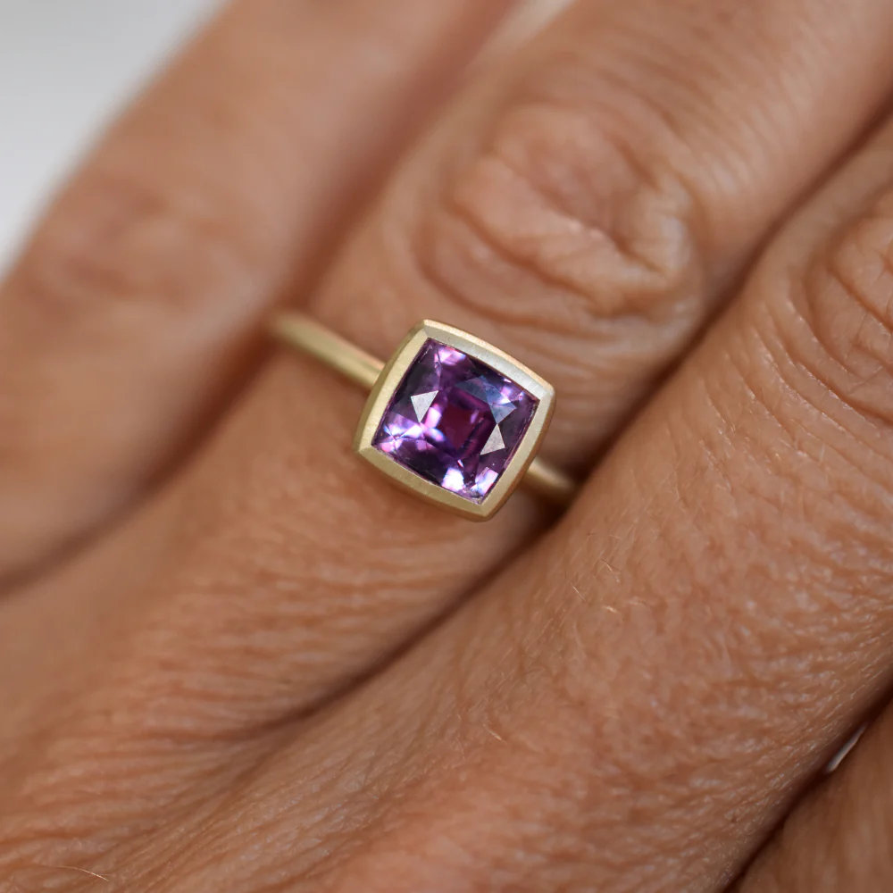 Simple Bezel Ring - Pink Sapphire - Image 5