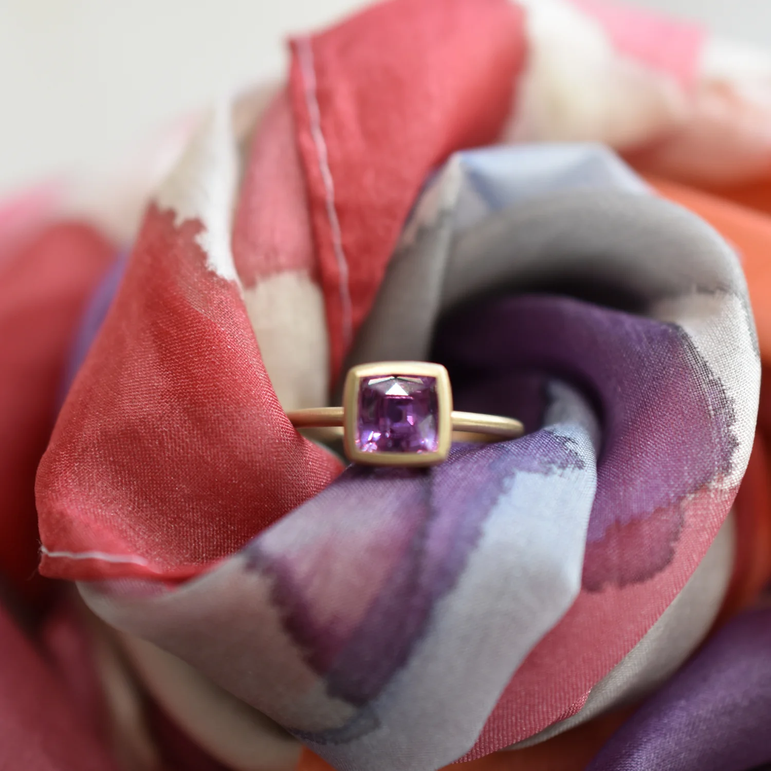 Simple Bezel Ring - Pink Sapphire - Image 6