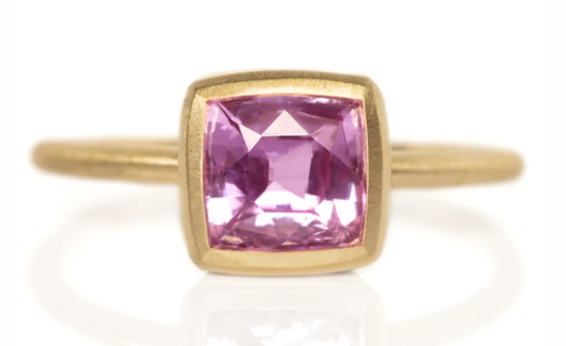 Simple Bezel Ring - Pink Sapphire - Image 7