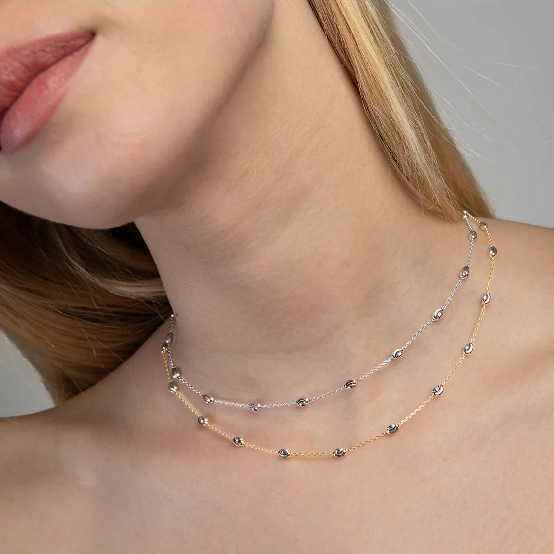 Station Moon Necklace Gold/Silver - Image 3