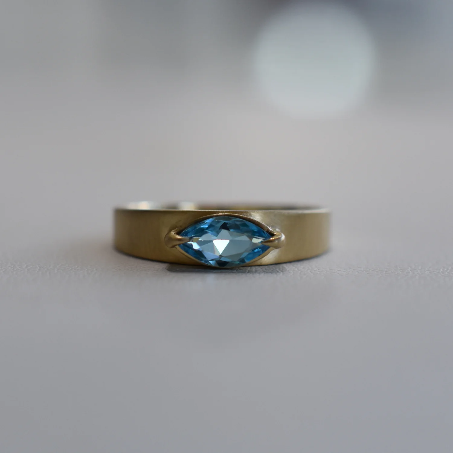 Tapered Band Ring - Blue Topaz - Image 7