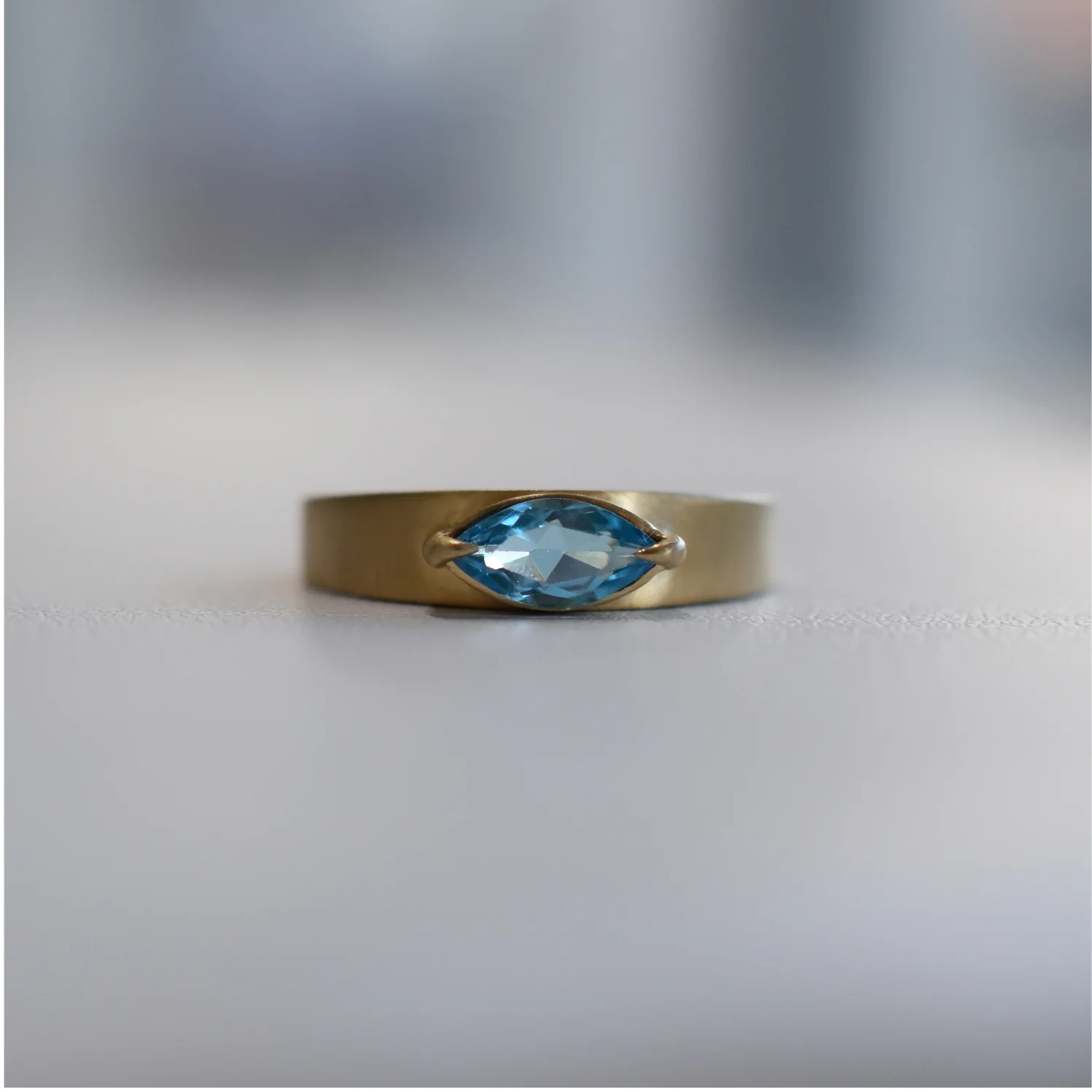 Tapered Band Ring - Blue Topaz - Image 8