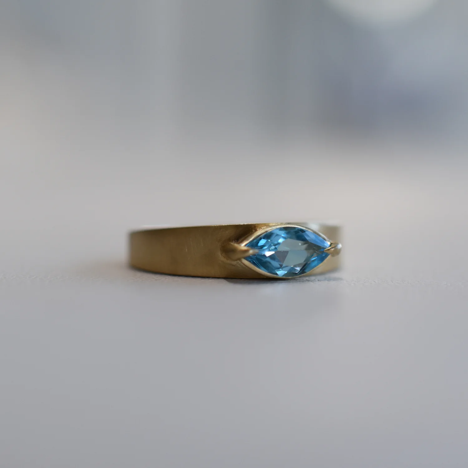 Tapered Band Ring - Blue Topaz - Image 9
