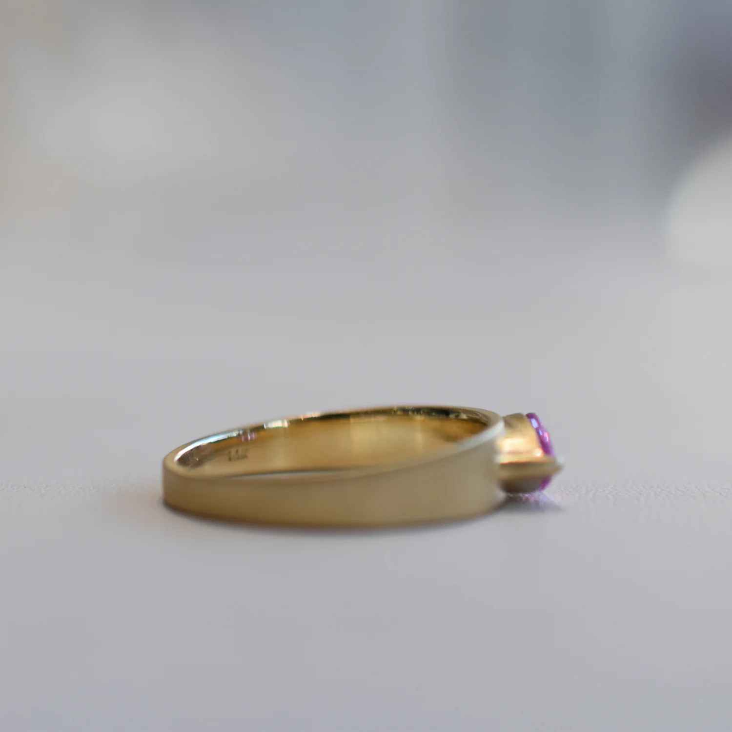 Tapered Band Ring - Pink Sapphire - Image 10