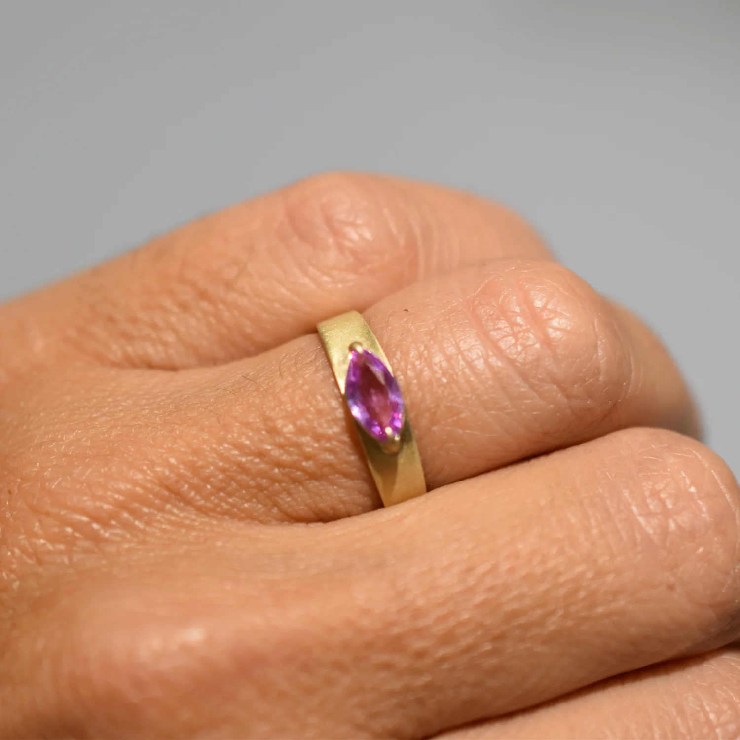 Tapered Band Ring - Pink Sapphire - Image 6