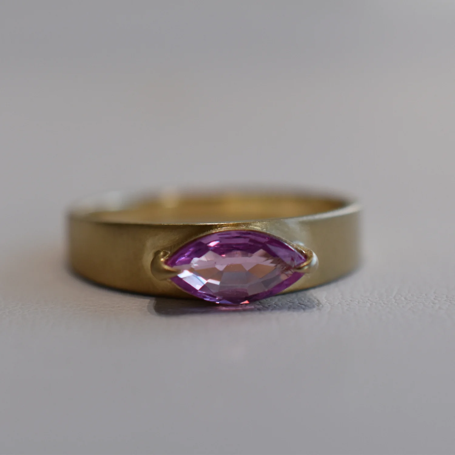 Tapered Band Ring - Pink Sapphire - Image 7