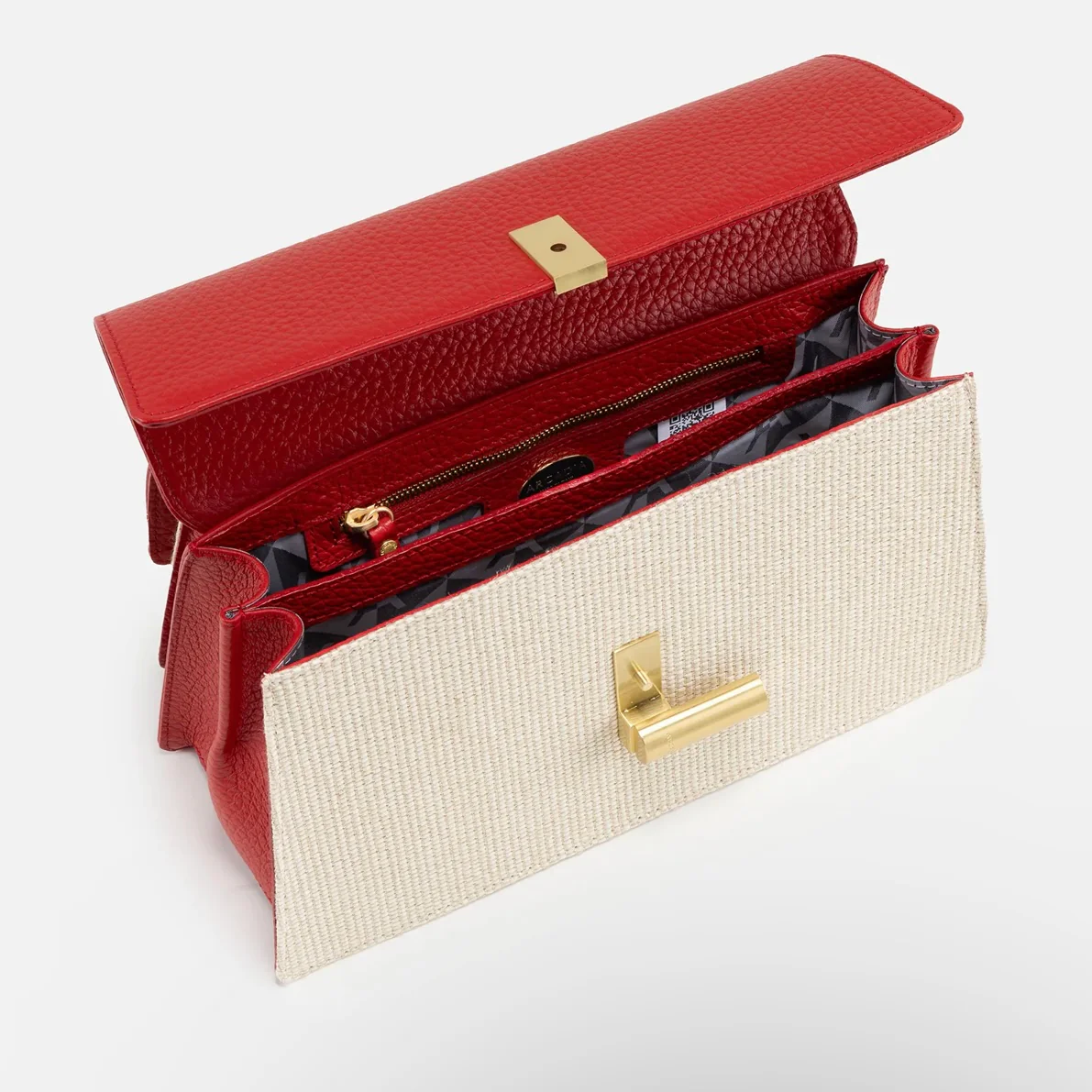 Teti Medium Shoulder Bag - Raffia/Red - Image 4