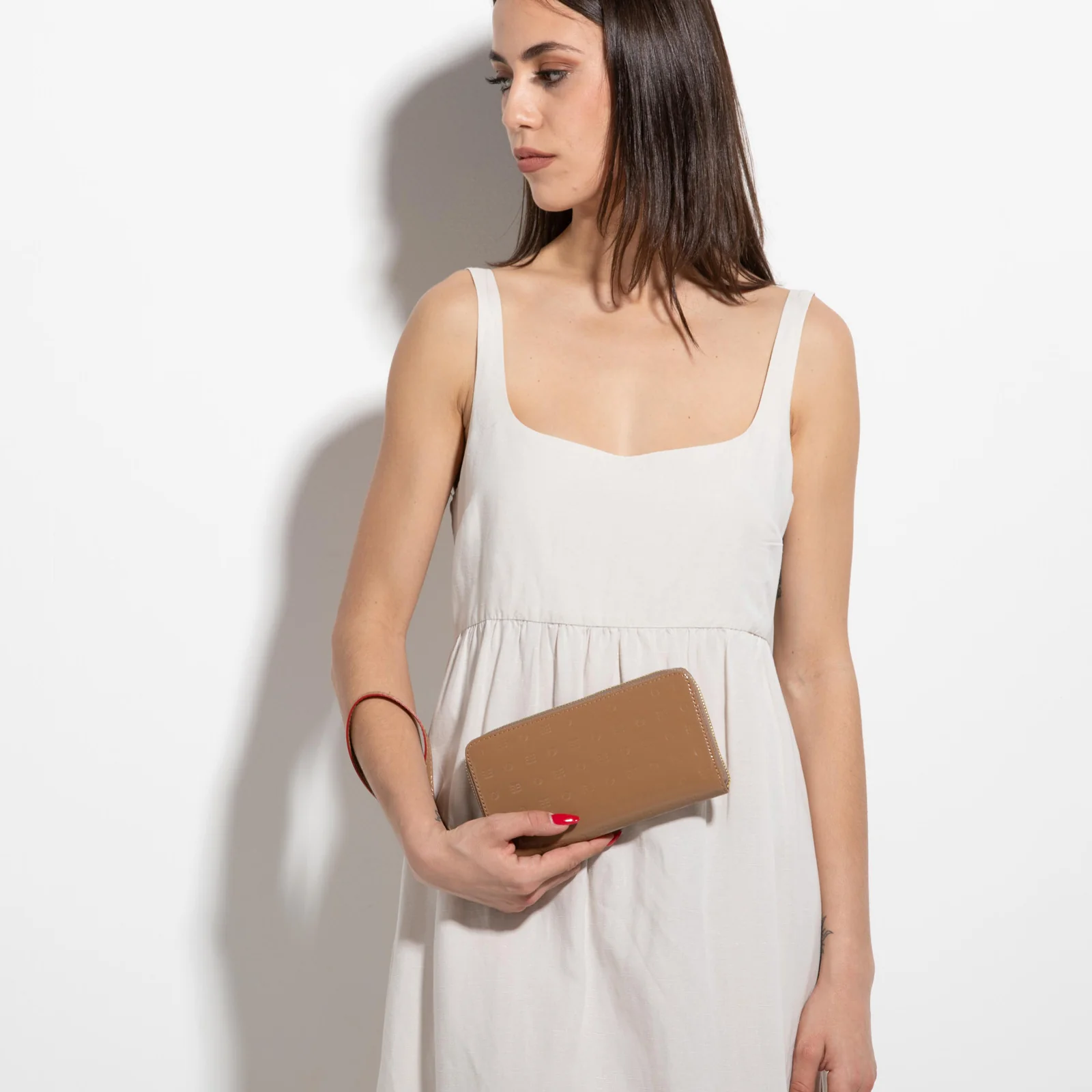 Wristlet Multi Pocket Wallet - Taupe - Image 3